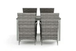 Comfort Garden Tunis utendørs spisegruppe 140x90 cm med 4 Thor hagelenestoler