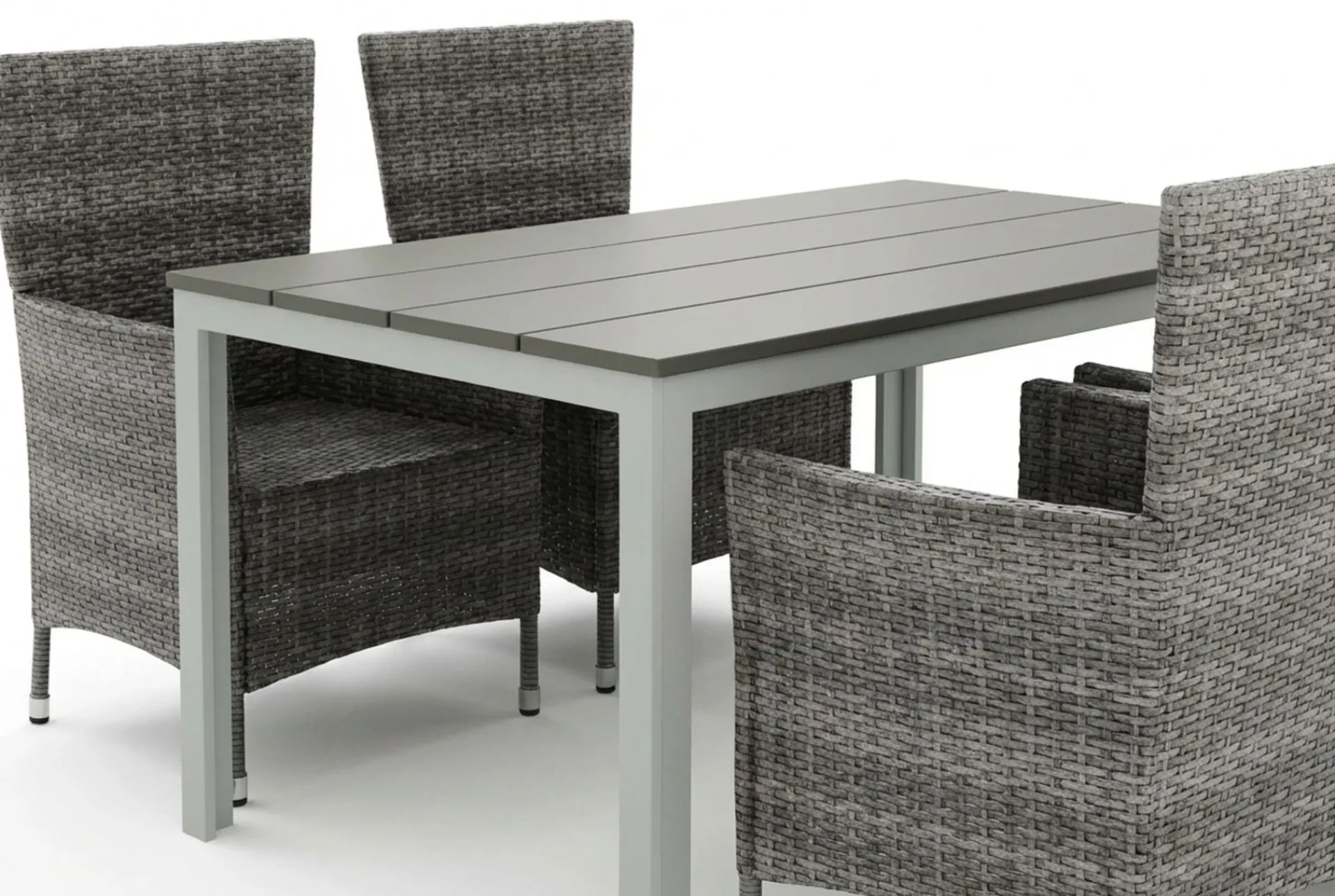 Comfort Garden Tunis utendørs spisegruppe 140x90 cm med 4 Thor hagelenestoler