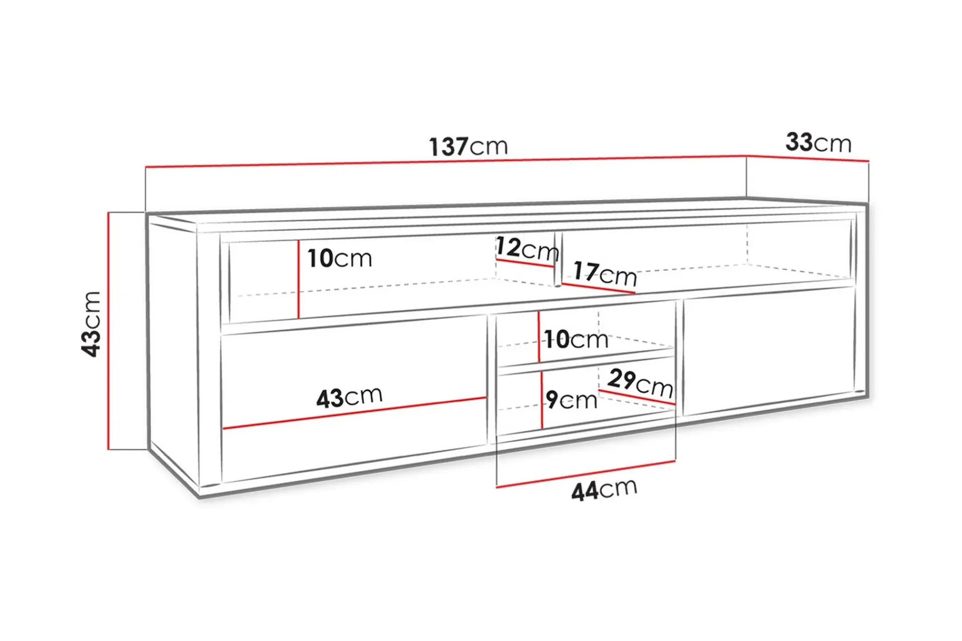 TV-benk 137 cm