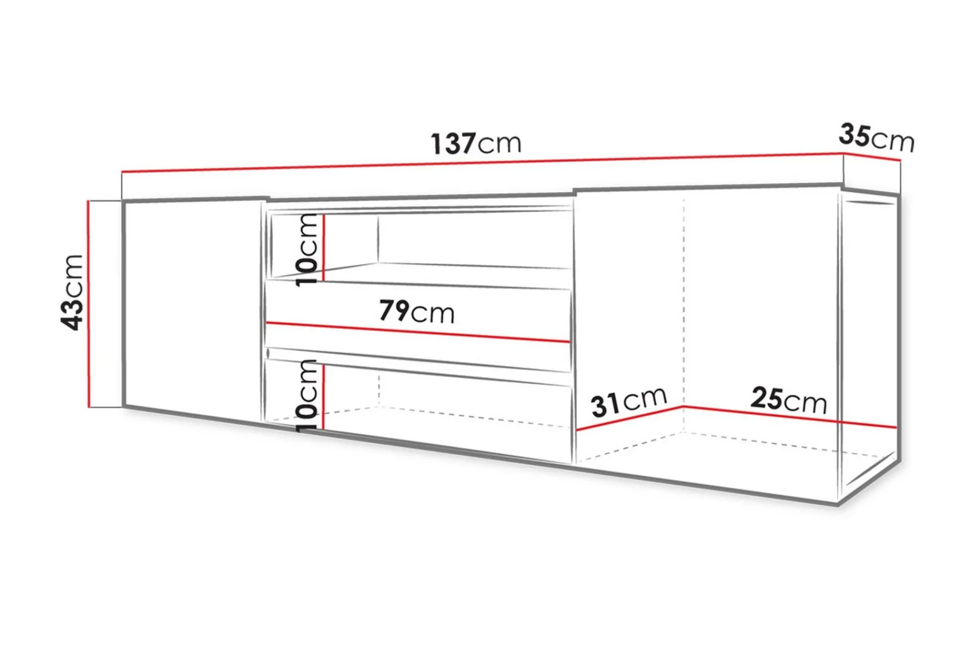 Tv-Benk & Mediabenk-TV-benk 137 cm LED-belysning Eik