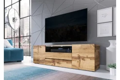 Tv-Benk & Mediabenk-TV-benk 137 cm LED-belysning Eik