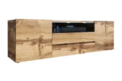 Tv-Benk & Mediabenk-TV-benk 137 cm LED-belysning Eik