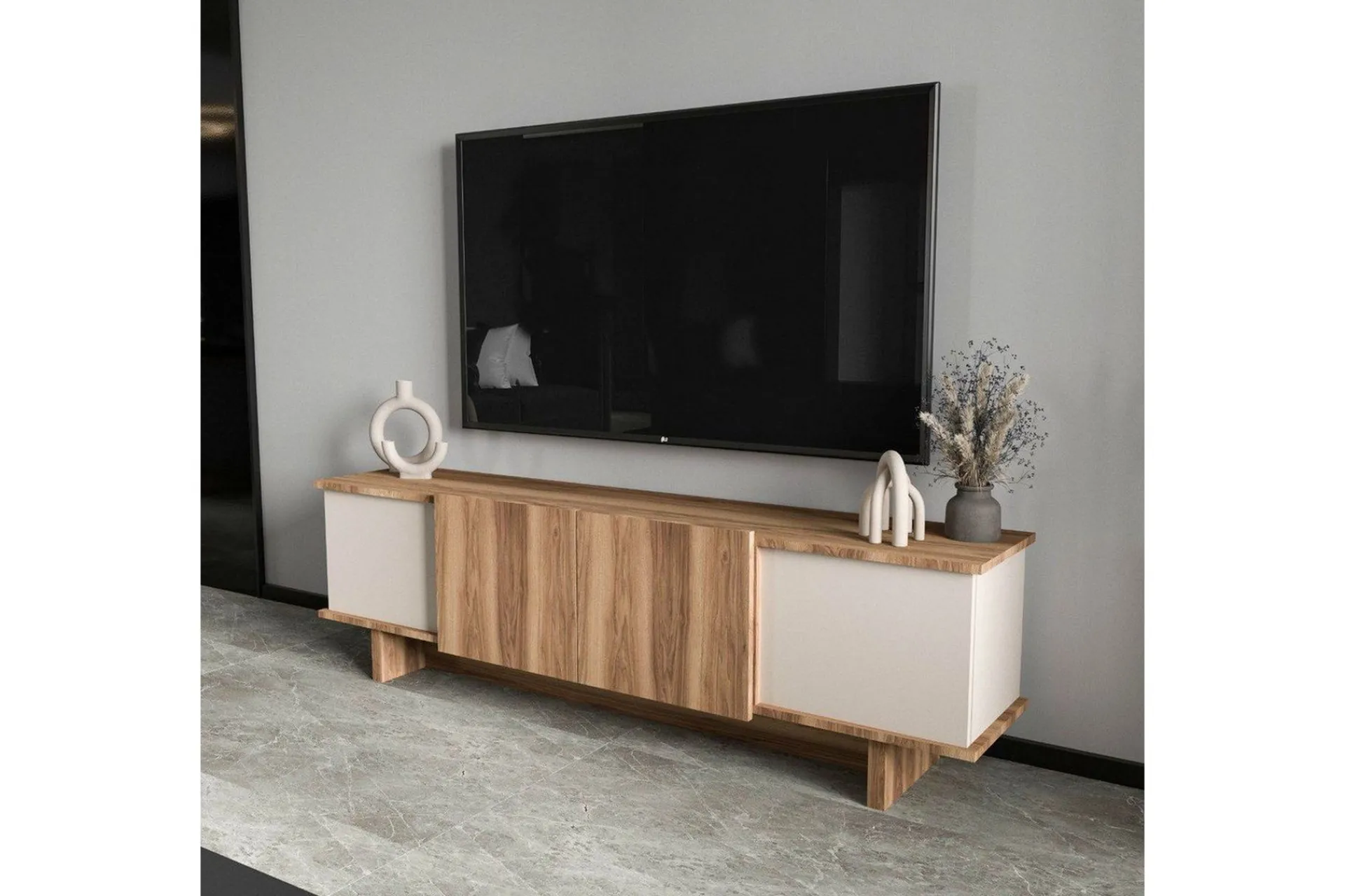 TV-bord Diannare Beige / Valnøtt