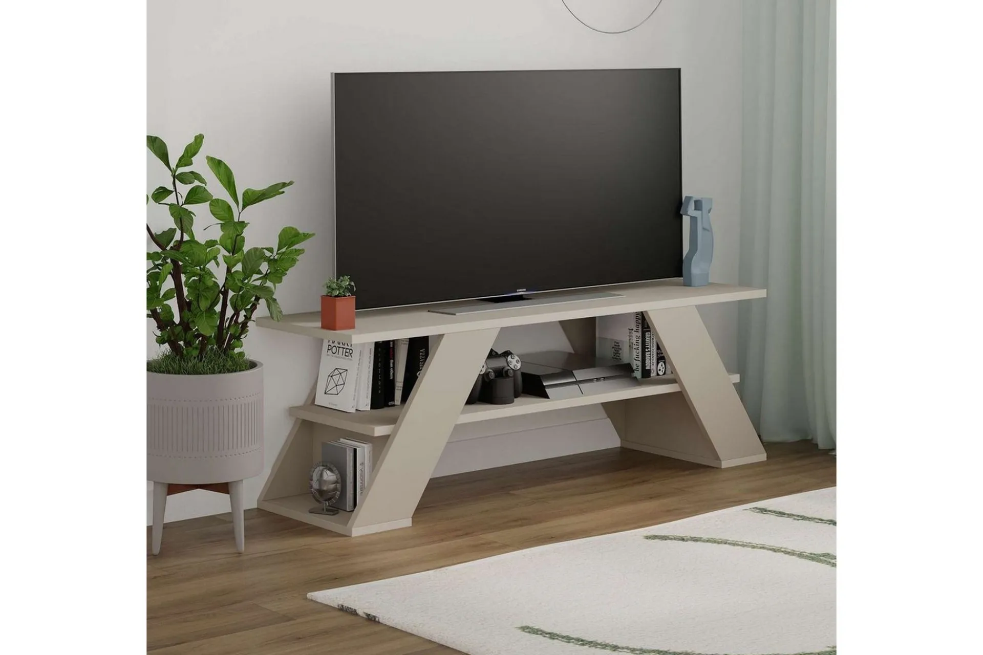Tv-Benk & Mediabenk-TV-bord Janesh stein Sand