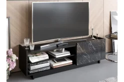 Tv-Benk & Mediabenk-Ulica TV-benk 140 cm Dør + 3 hyller Svart