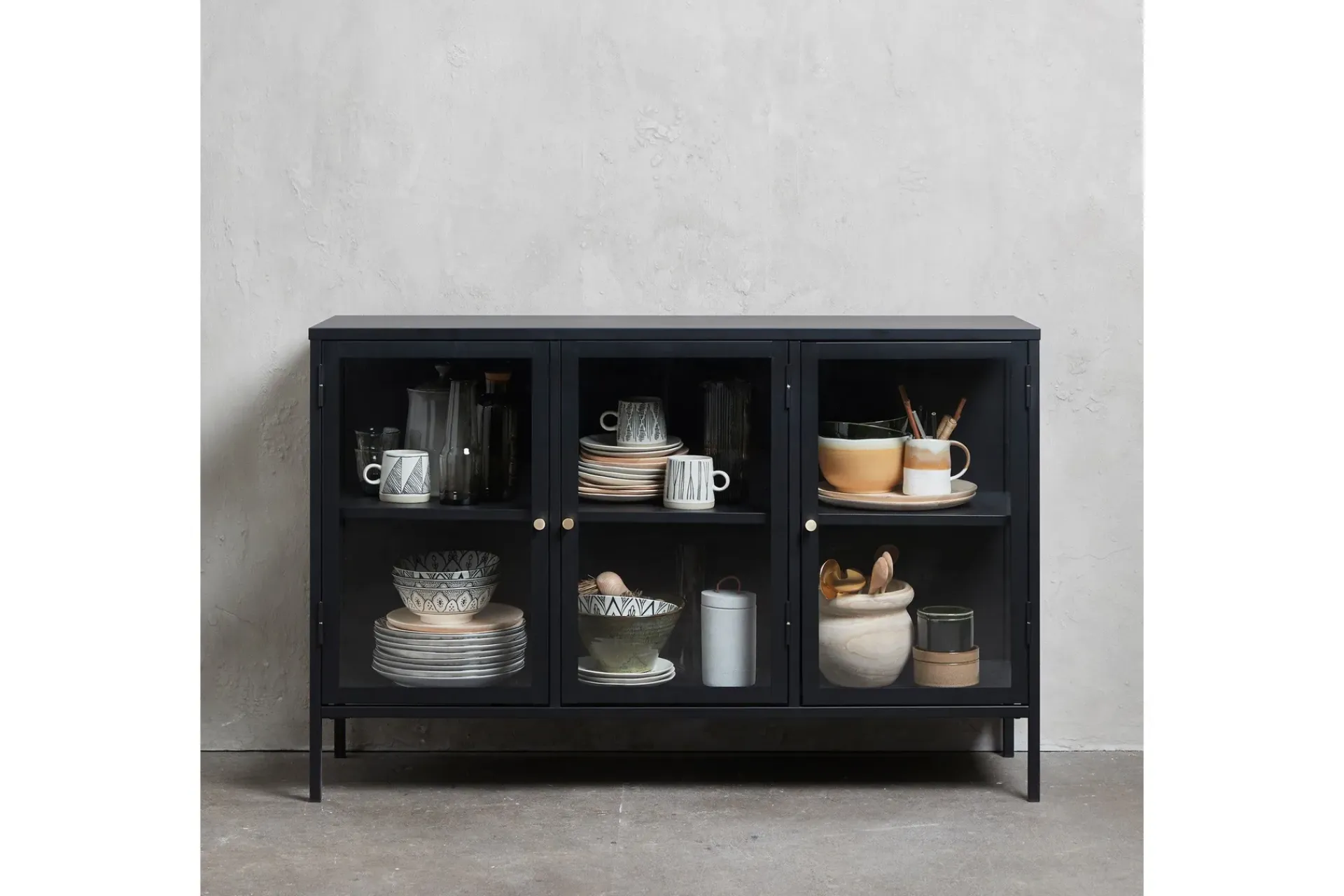 Sideboard & Skjenker-Umbri Sideboard 3 delar 132 cm Svart