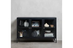 Sideboard & Skjenker-Umbri Sideboard 3 delar 132 cm Svart