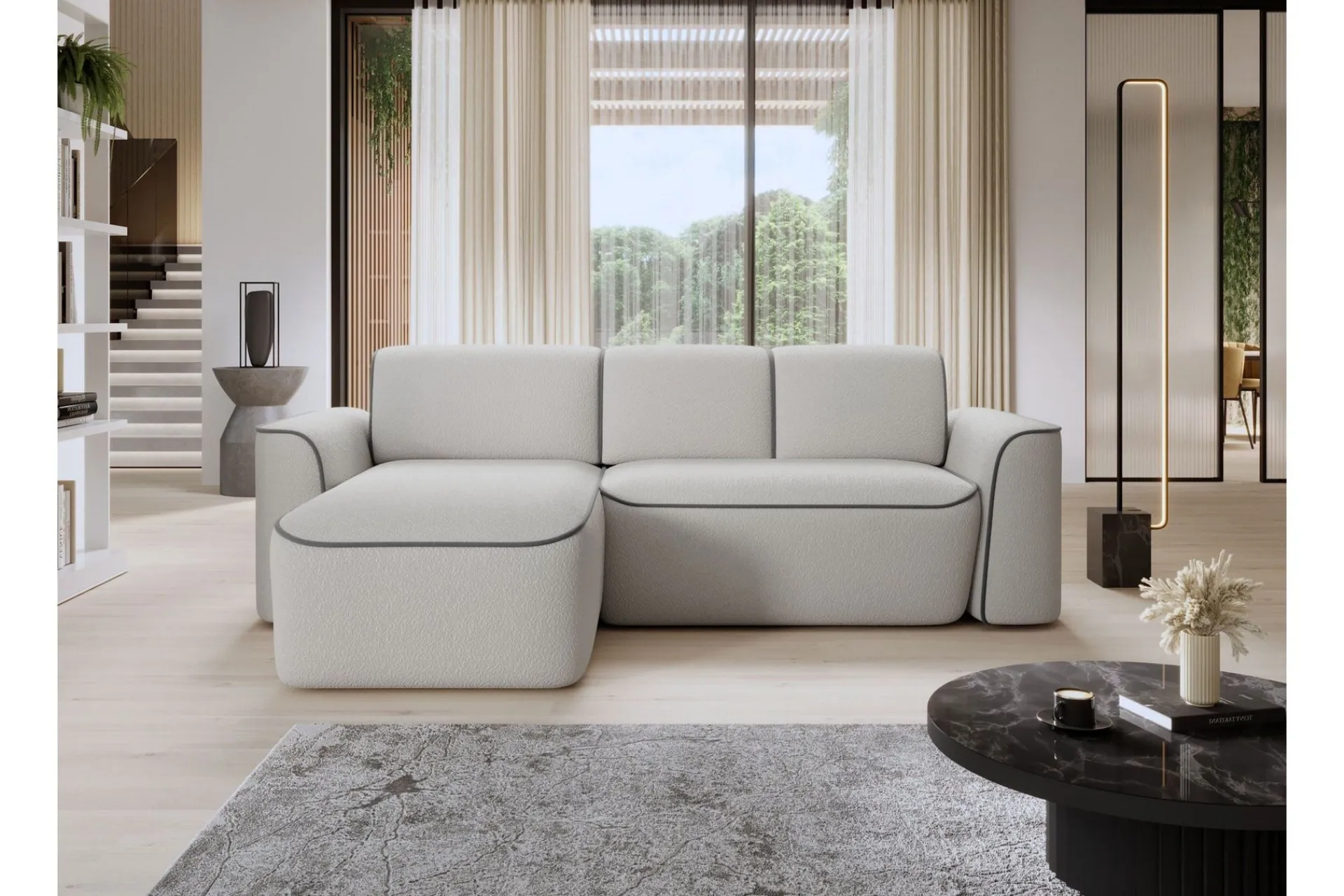 Sofa Med Sjeselong-Ume 4-seter Sofa med Sjeselong Grey