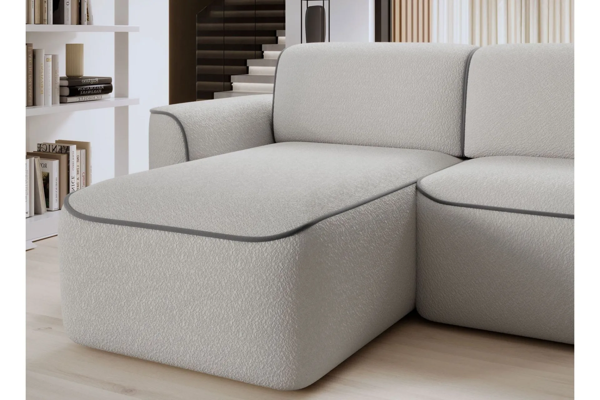 Sofa Med Sjeselong-Ume 4-seter Sofa med Sjeselong Grey