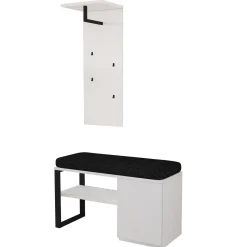 Benk-Uniqo Hallstativsett 35x90x35 cm Hvit