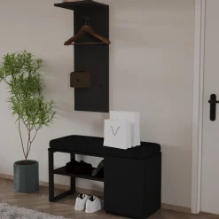 Entrebenk|Benk-Uniqo Hallstativsett 35x90x35 cm Svart
