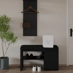 Entrebenk|Benk-Uniqo Hallstativsett 35x90x35 cm Svart