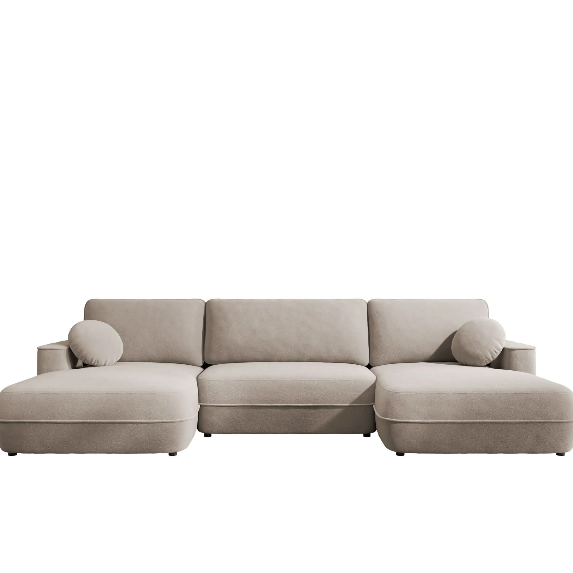 Sovesofaer-Uppland Sovesofa med dobbel sjeselong 5-seter Beige