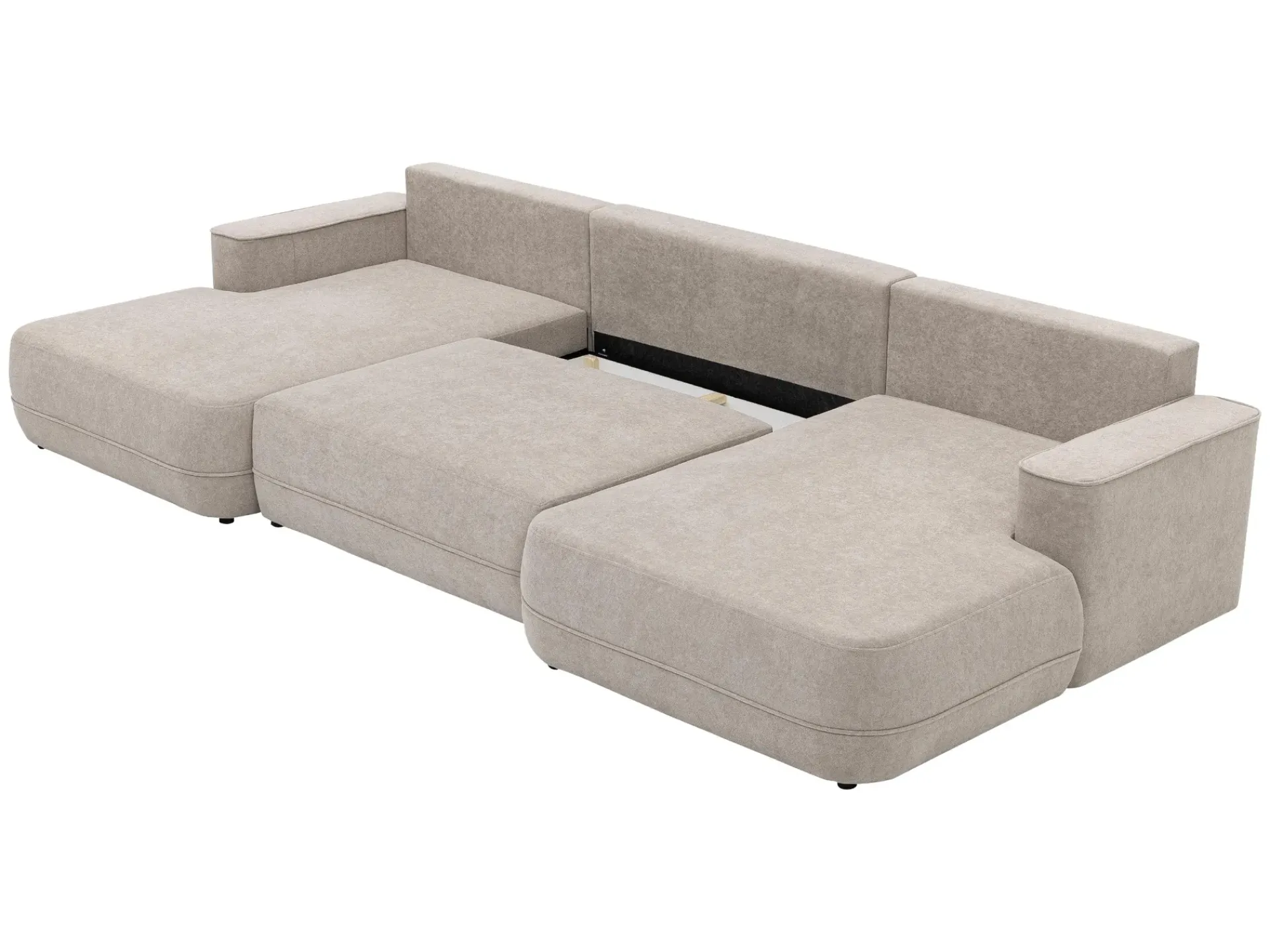 Sovesofaer-Uppland Sovesofa med dobbel sjeselong 5-seter Beige
