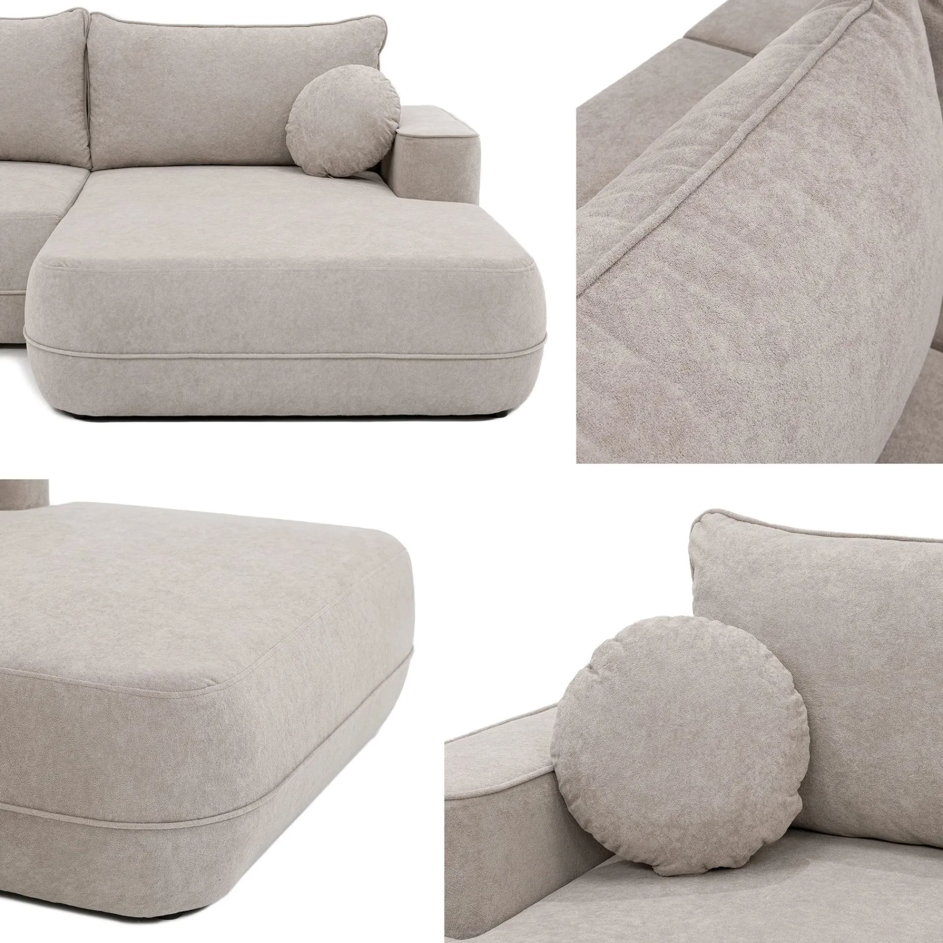 Sovesofaer-Uppland Sovesofa med dobbel sjeselong 5-seter Beige