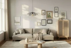 Andrarum Uppveda Asymmetrisk Sofabord Travertin Utseende 130x70 cm
