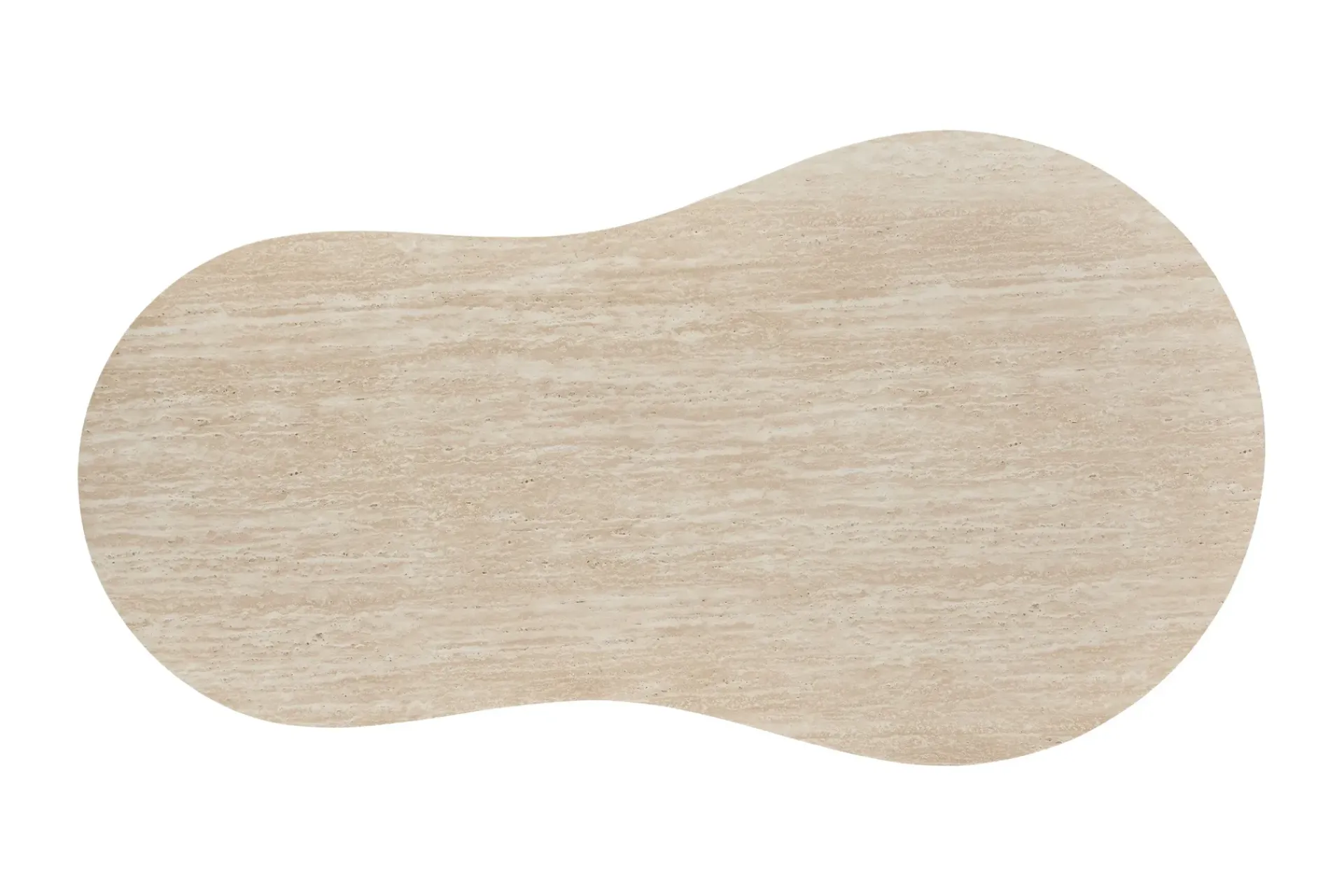 Andrarum Uppveda Asymmetrisk Sofabord Travertin Utseende 130x70 cm