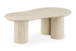 Andrarum Uppveda Asymmetrisk Sofabord Travertin Utseende 130x70 cm