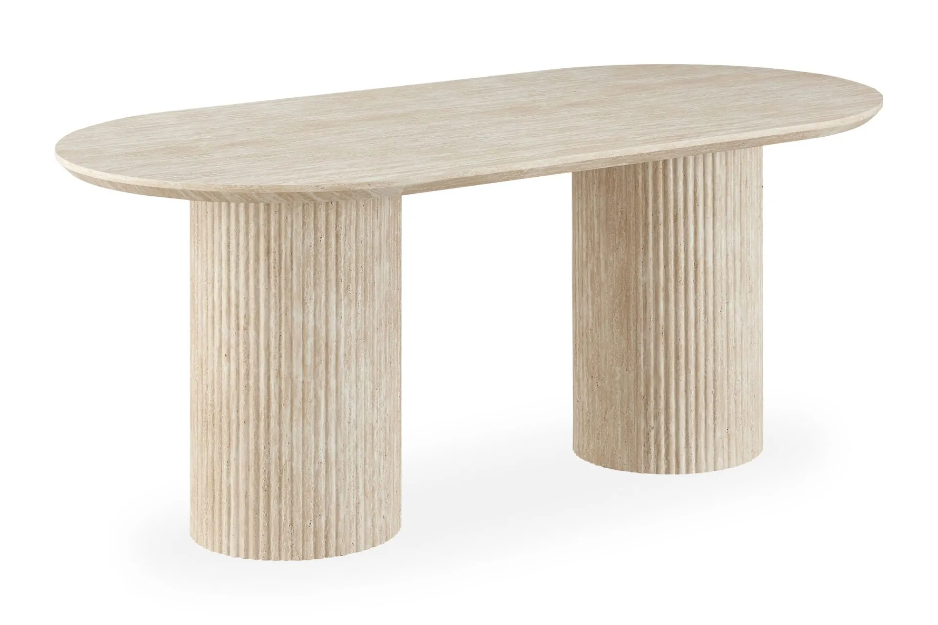 Andrarum Uppveda Ovalt Spisebord 180x90 cm Travertin Utseende