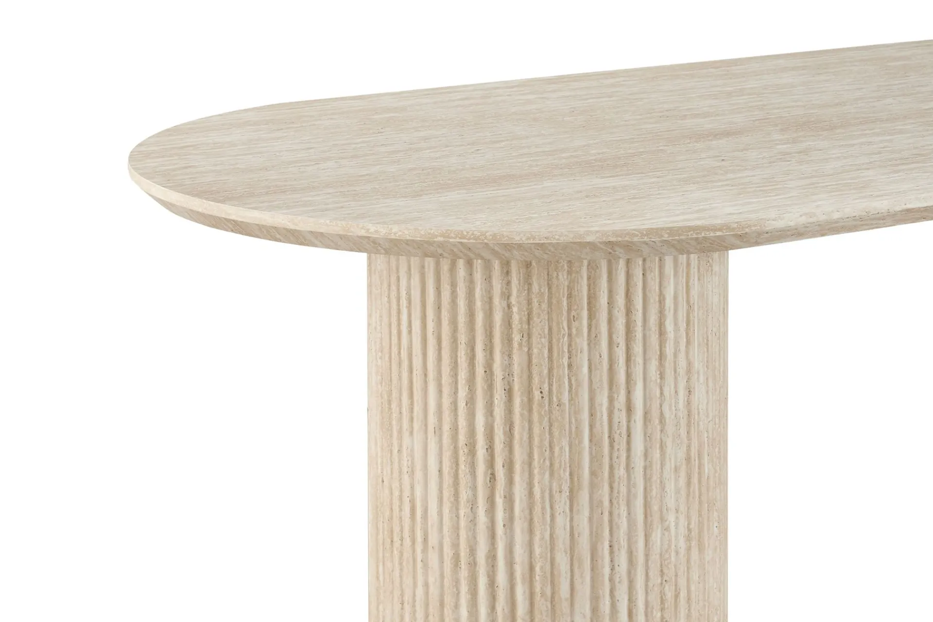 Andrarum Uppveda Ovalt Spisebord 180x90 cm Travertin Utseende