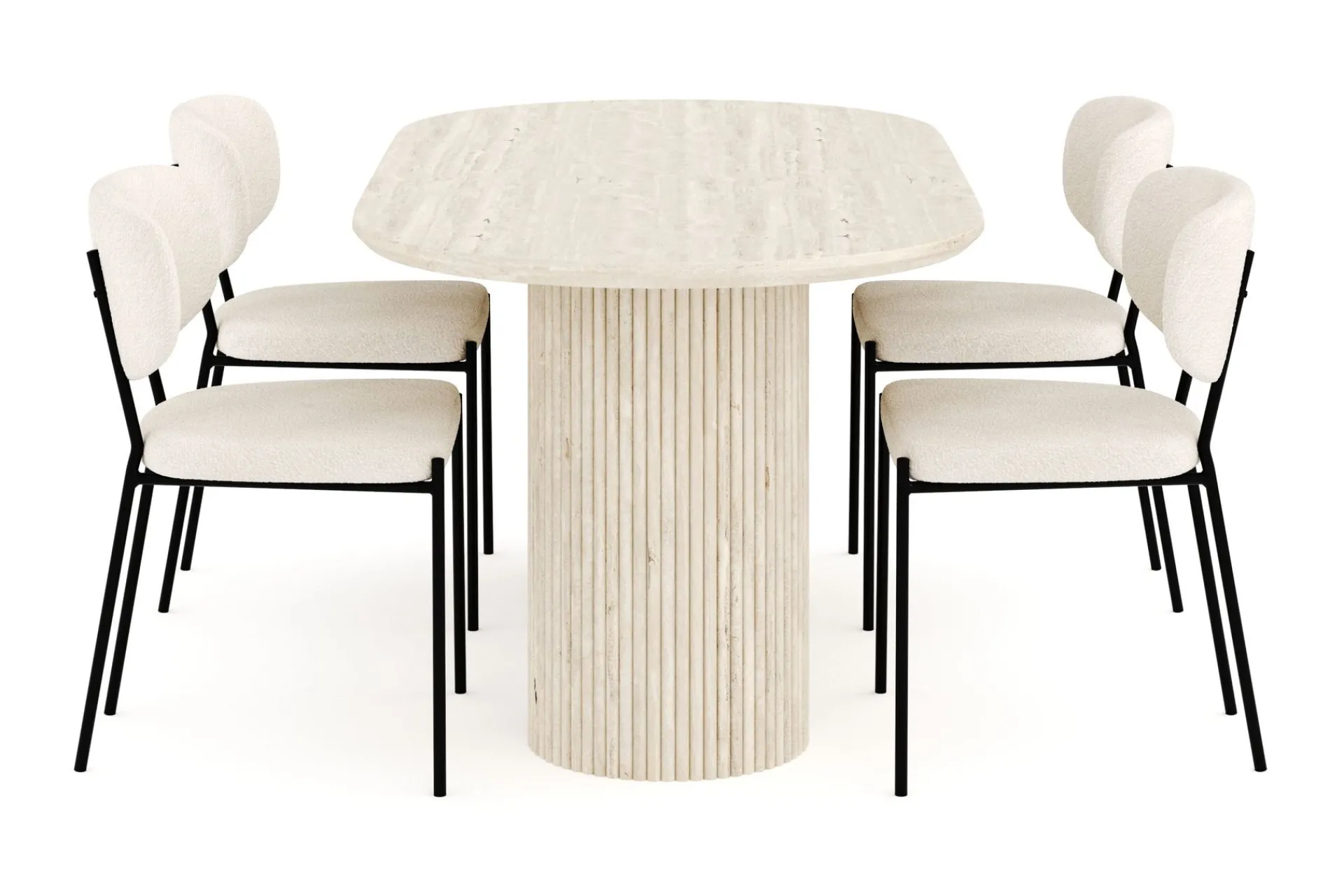 Andrarum Uppveda Spisegruppe 180 cm Oval med 4 Gemmiano Spisestoler