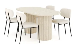 Andrarum Uppveda Spisegruppe 180 cm Oval med 4 Gemmiano Spisestoler