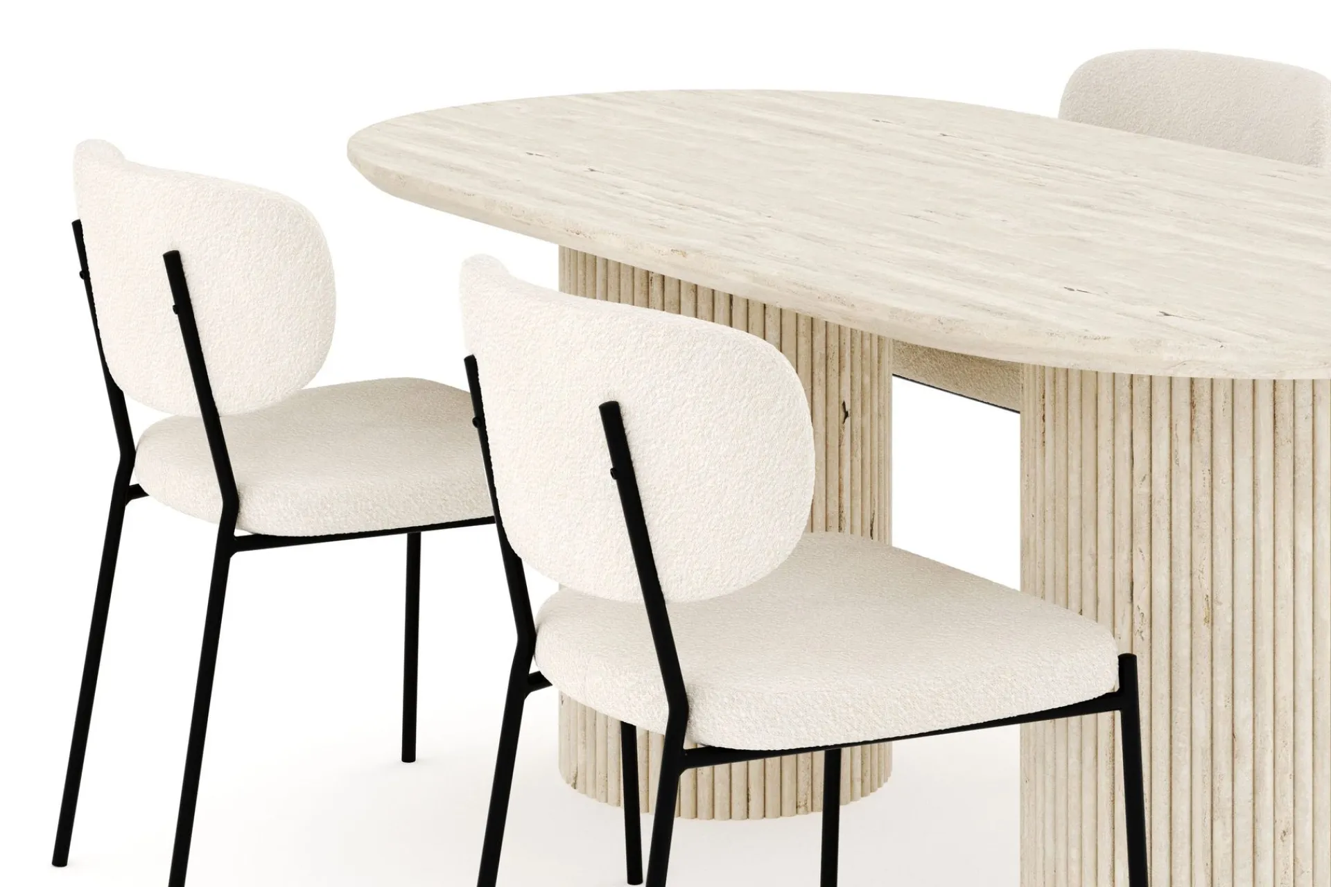 Andrarum Uppveda Spisegruppe 180 cm Oval med 4 Gemmiano Spisestoler