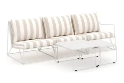 Comfort Garden Veranda & Terrasse|Loungesett-Usteryd 3-seters loungesofa med settbord Beige/Stripet