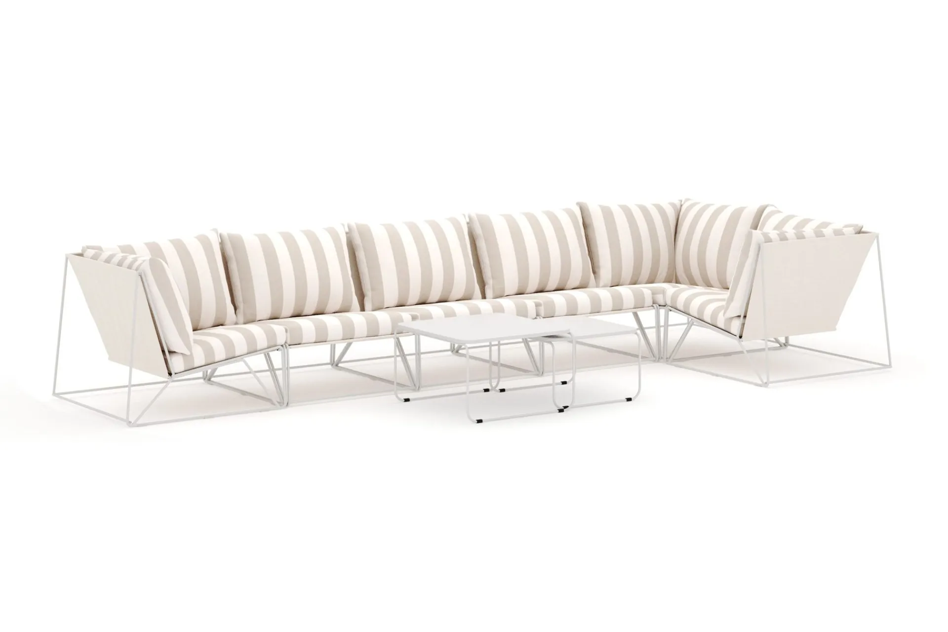 Comfort Garden Lounge Sofa|Lounge Sofa-Usteryd utendørs hjørnesofa 6-seters vendbar Beige