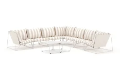 Comfort Garden Veranda & Terrasse|Loungemøbler Salg-Usteryd utendørs hjørnesofa 7-seter vendbar Beige