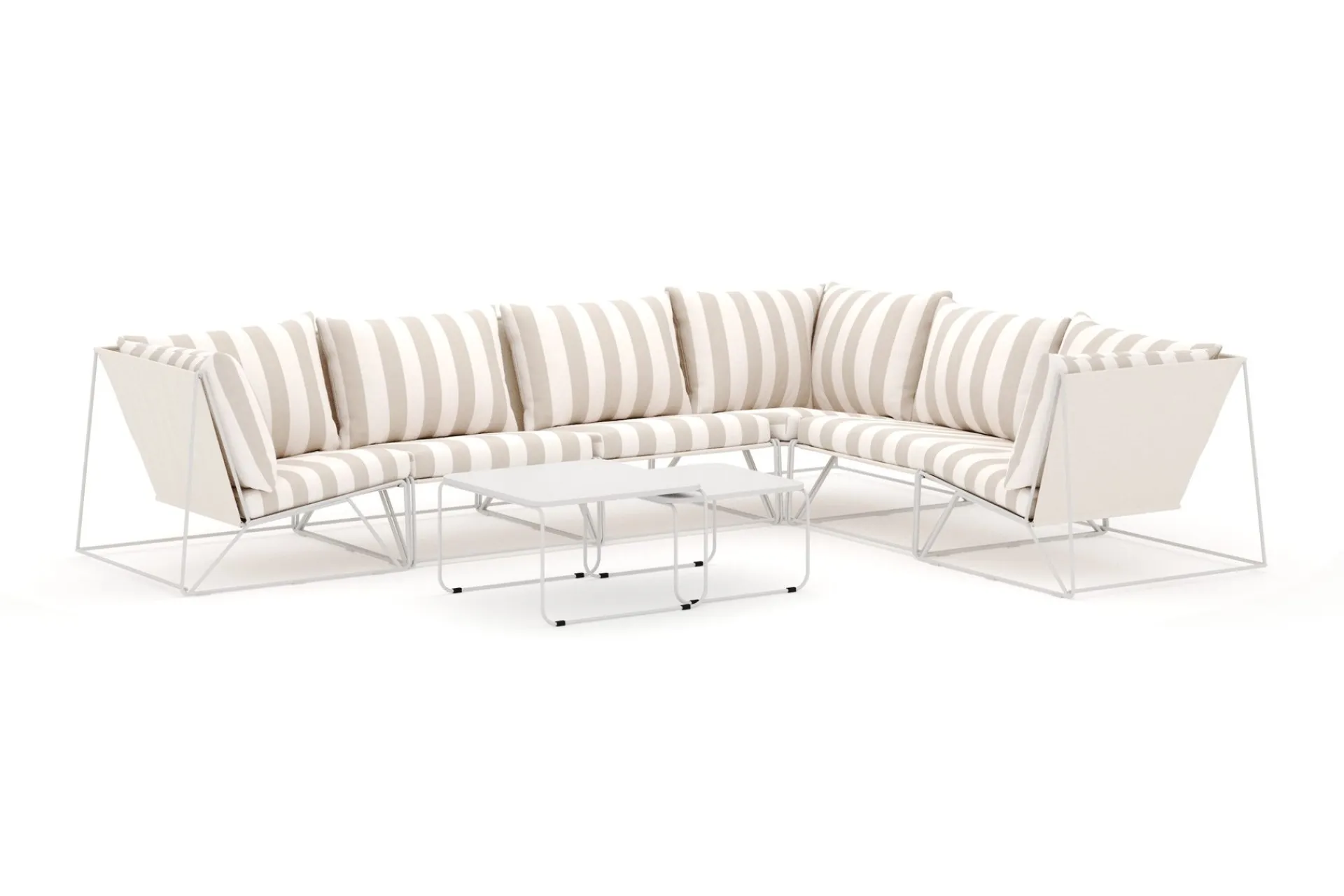 Comfort Garden Benker|Lounge Sofa-Usteryd utendørs L-sofa 6-seters vendbar Beige