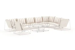 Comfort Garden Lounge Sofa|Lounge Sofa-Usteryd utendørs L-sofa 8-seter vendbar med lenestol Beige