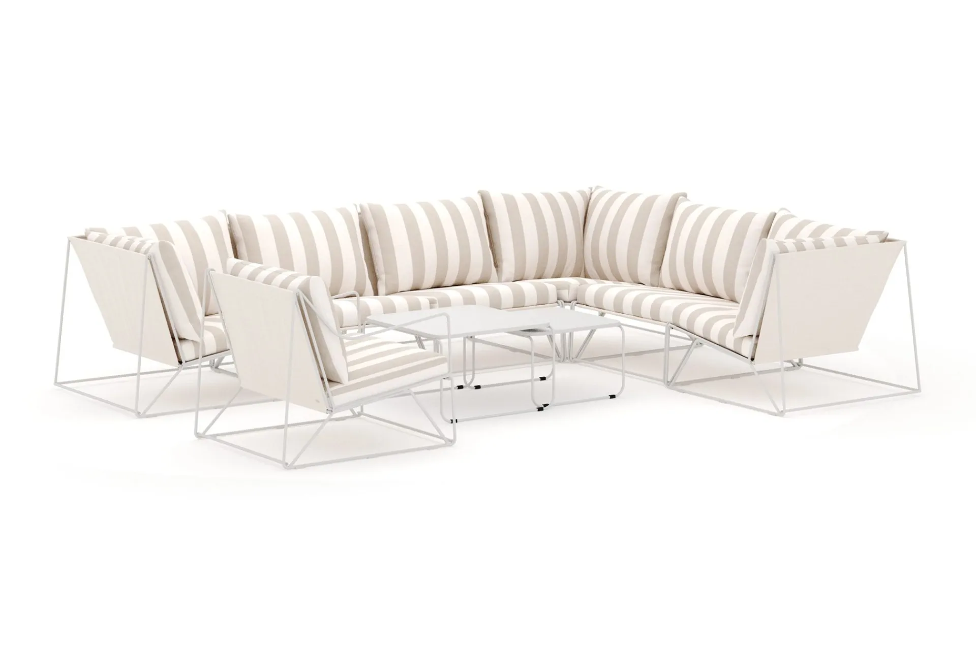 Comfort Garden Usteryd utendørs L-sofa 7-seter vendbar med lenestol