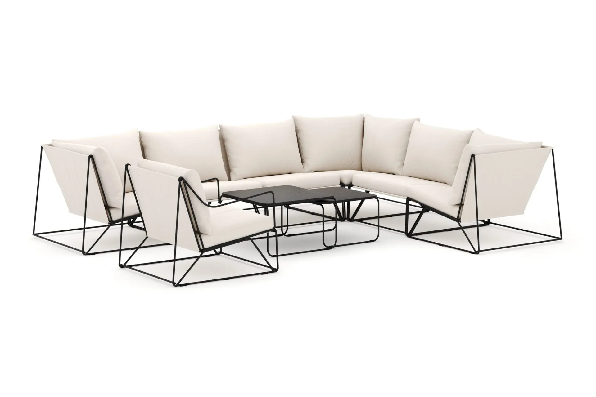 Comfort Garden Usteryd utendørs L-sofa 7-seter vendbar med lenestol