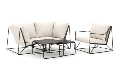 Comfort Garden Usteryd utendørs rett 3-seters sofa med lenestol