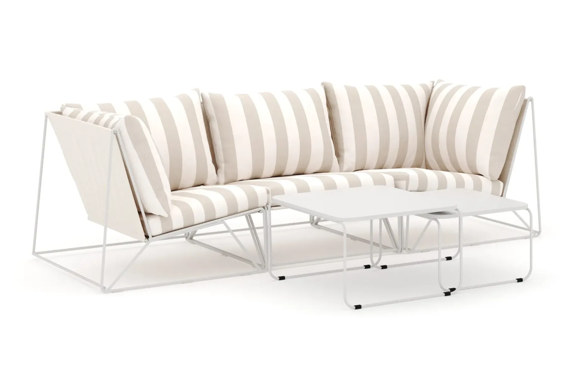 Comfort Garden Veranda & Terrasse|Loungesett-Usteryd utendørs rett 3-seters sofa Beige