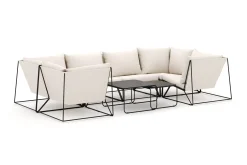 Comfort Garden Usteryd utendørs U-sofa 6-seters med lukket avslutning