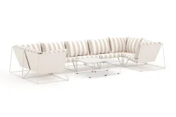Comfort Garden Usteryd utendørs U-sofa 7-seters med lukket avslutning