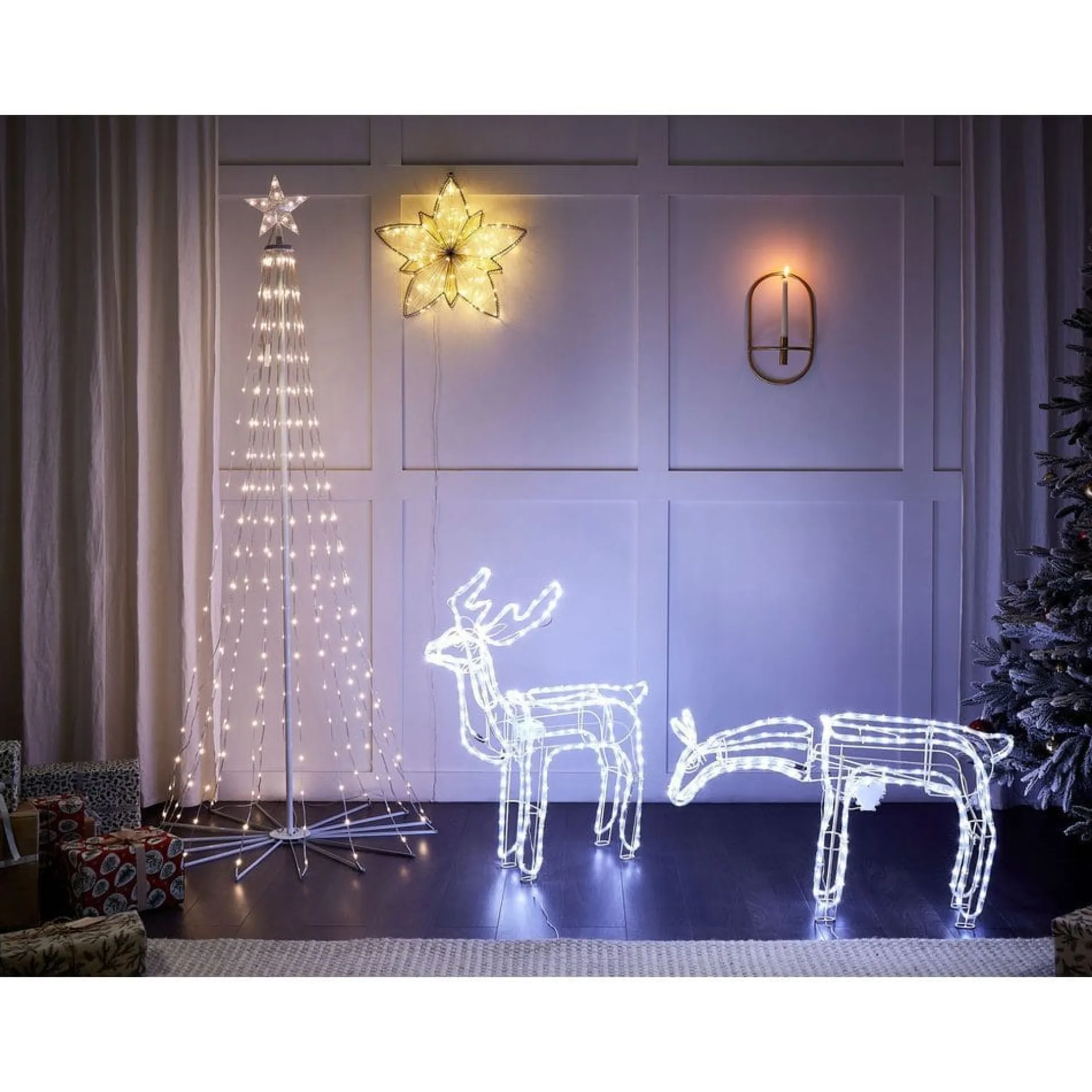 Julelys Ute-Utendørsdekorasjon Kristnes Hvit