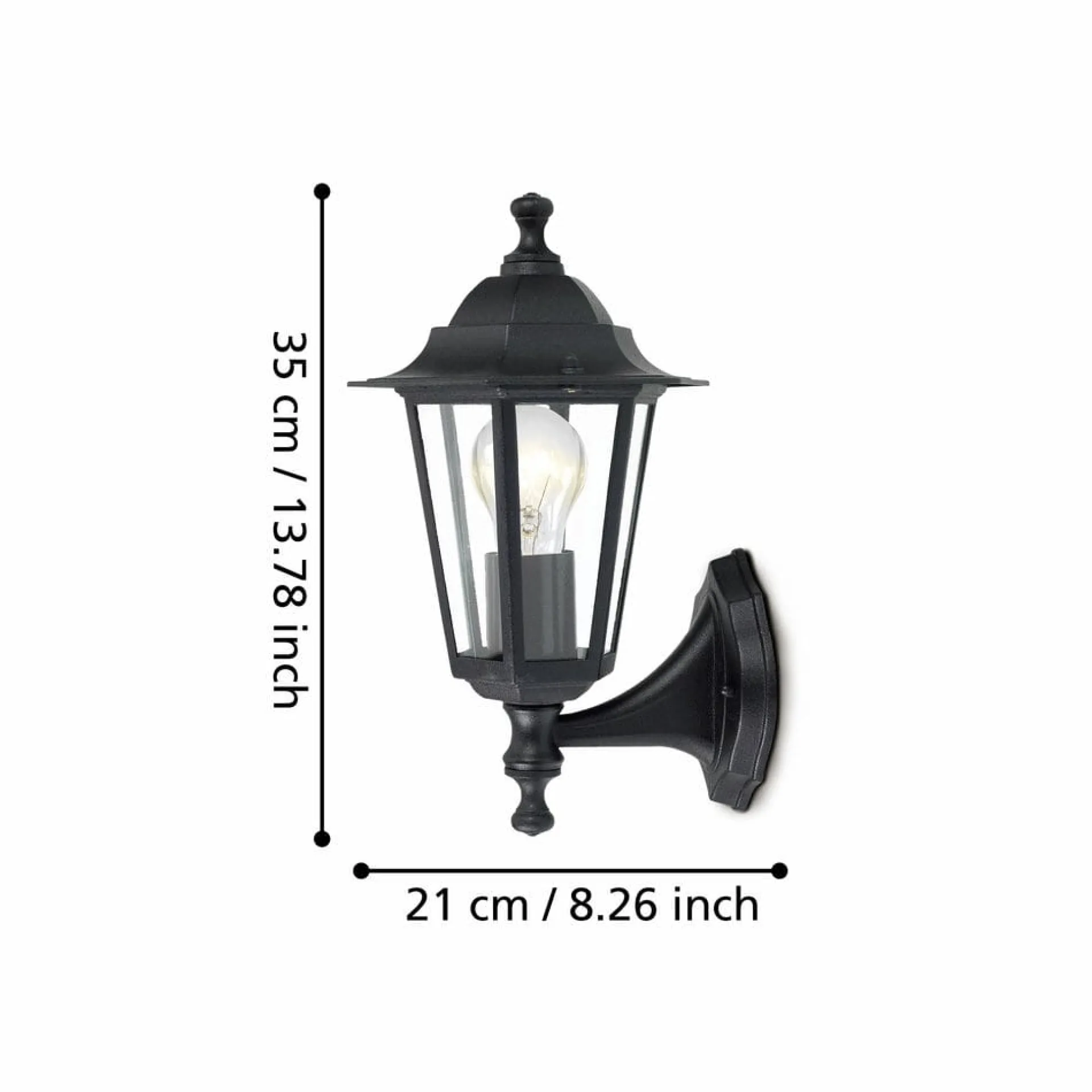 Entré|Fasadebelysning-Utvendig vegglampe Laterna Svart