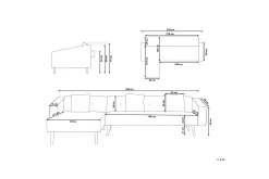 Vadso Hjørnesofa 303 cm
