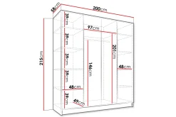 Vadstena Garderobe med Speil 200 cm