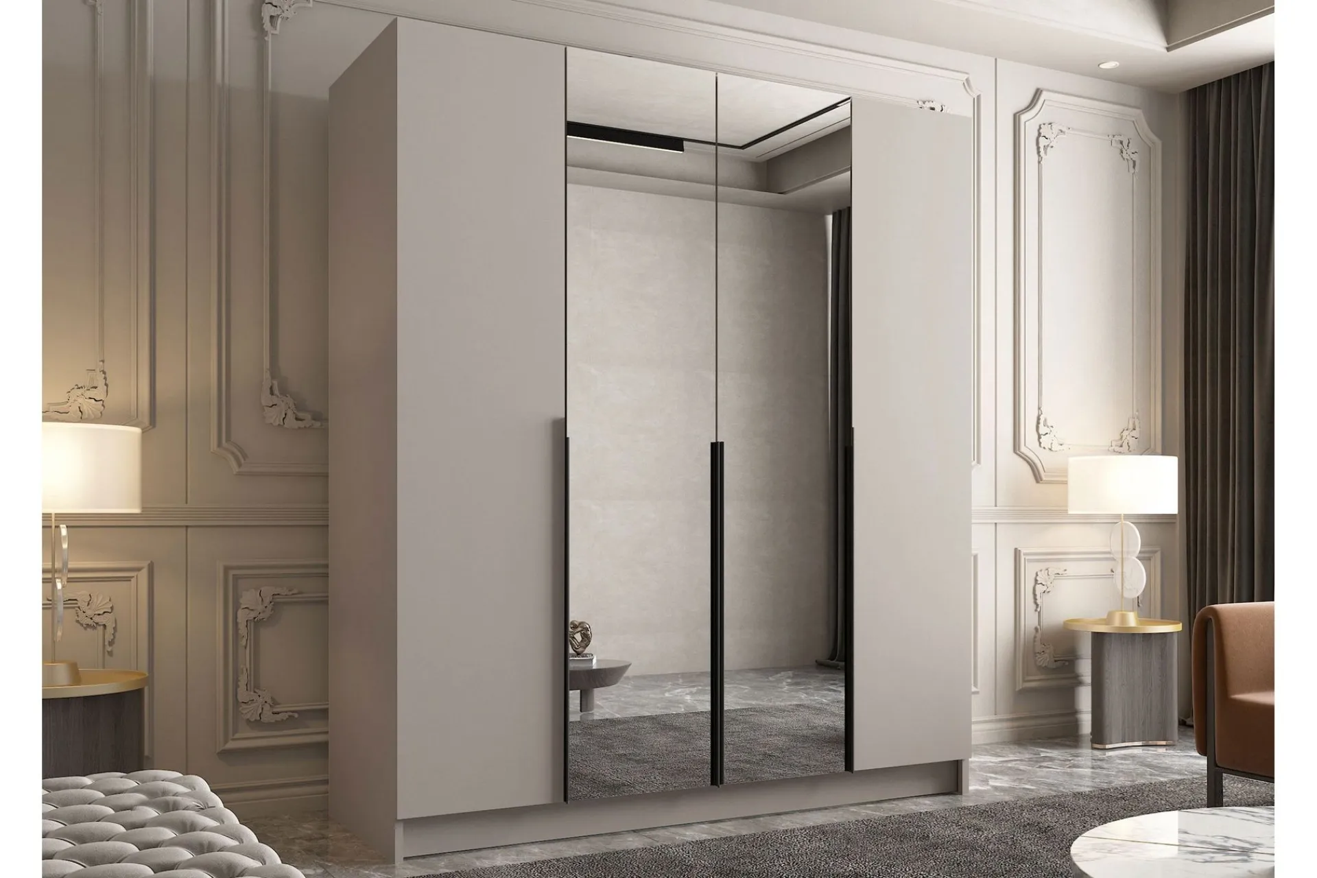 Garderober & Garderobesystem-Vadstena Garderob med Speil 200 cm Cashmere,Svart