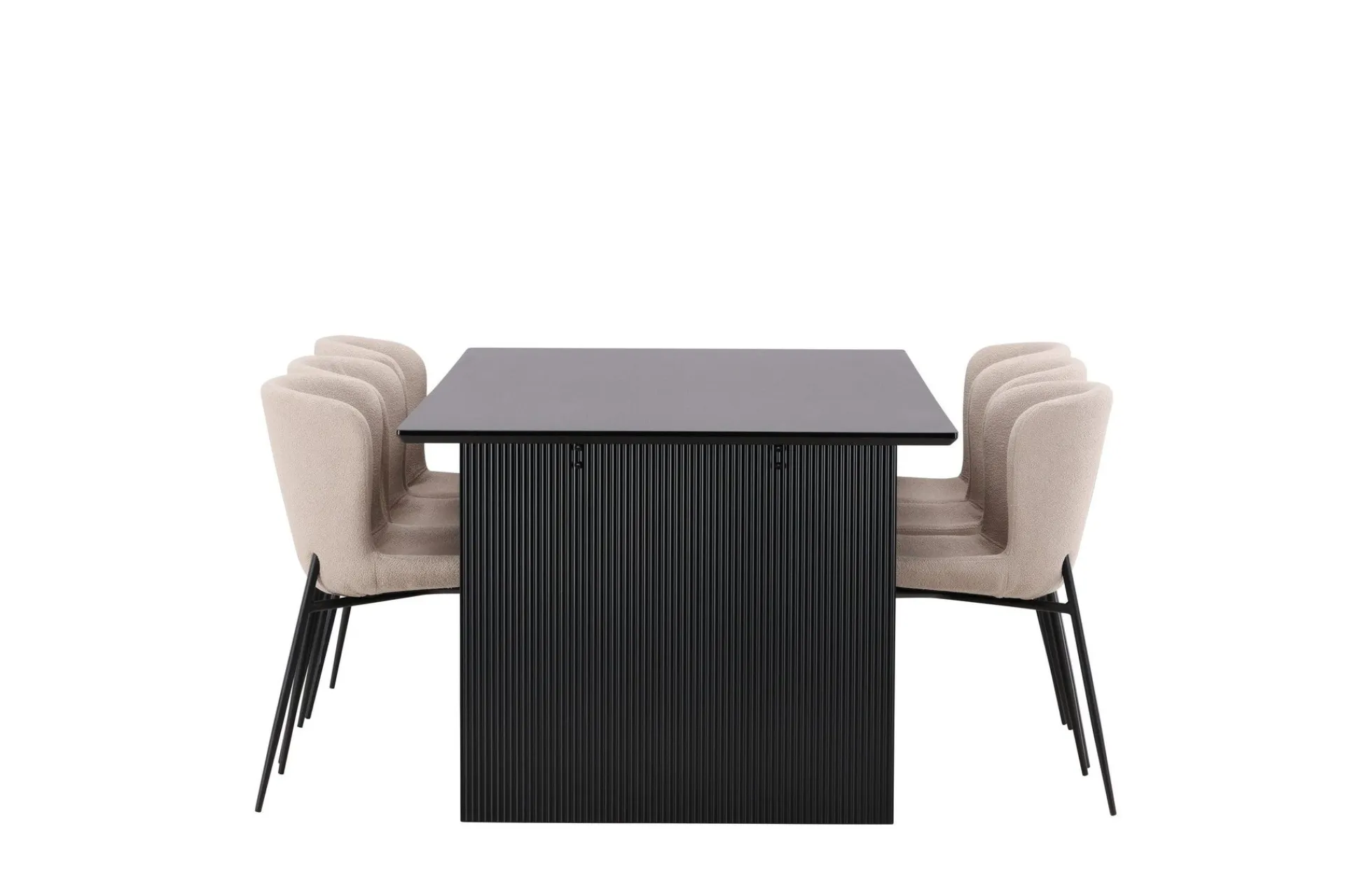 Venture Home Spisegrupper-Vail Matgruppe 200 cm Rektangulær med 6 Modesto stoler Beige,Svart