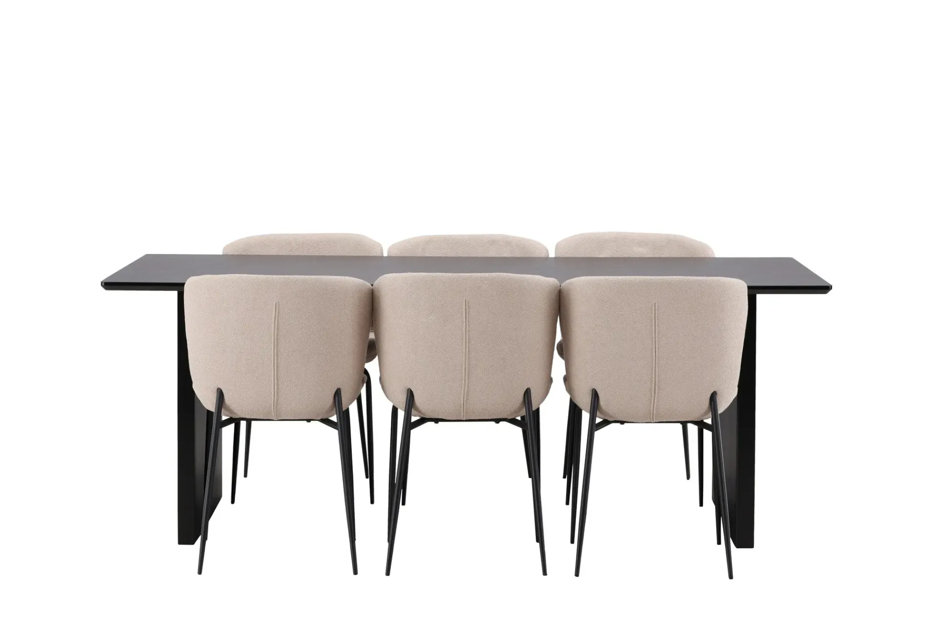 Venture Home Spisegrupper-Vail Matgruppe 200 cm Rektangulær med 6 Modesto stoler Beige,Svart