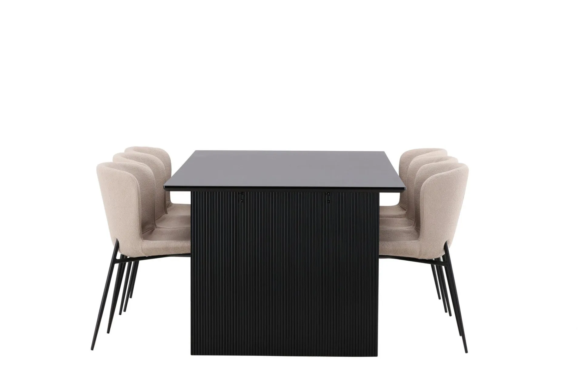 Venture Home Spisegrupper-Vail Matgruppe 200 cm Rektangulær med 6 Modesto stoler Beige,Svart
