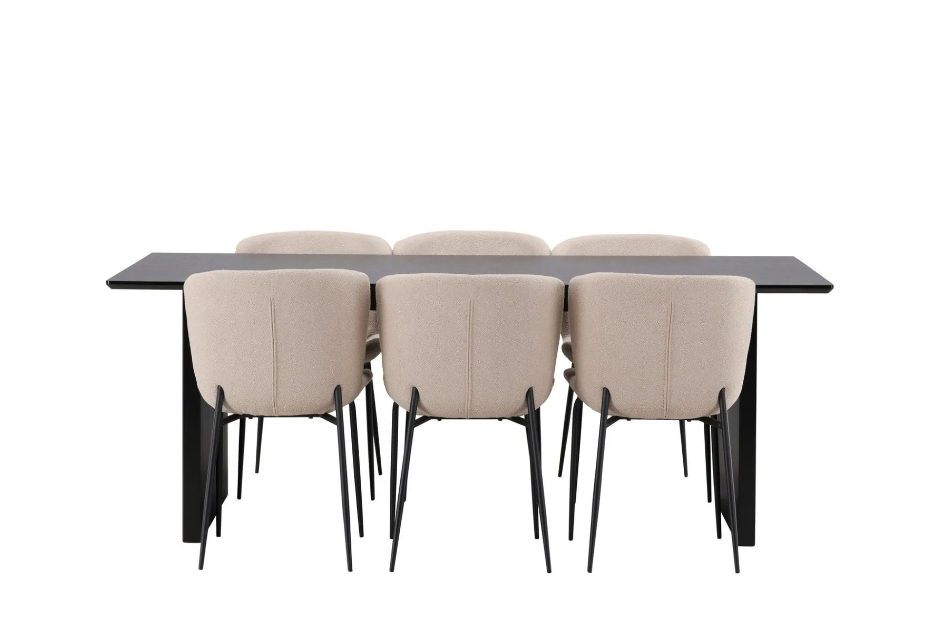 Venture Home Spisegrupper-Vail Matgruppe 200 cm Rektangulær med 6 Modesto stoler Beige,Svart