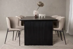 Venture Home Spisegrupper-Vail Matgruppe 200 cm Rektangulær med 6 Modesto stoler Beige,Svart