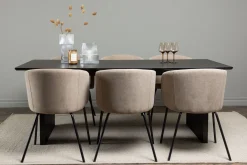Venture Home Spisegrupper-Vail Matgruppe 200 cm Rektangulær med 6 Berit stoler Beige,Svart