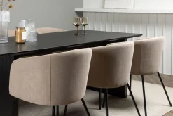 Venture Home Spisegrupper-Vail Matgruppe 200 cm Rektangulær med 6 Berit stoler Beige,Svart